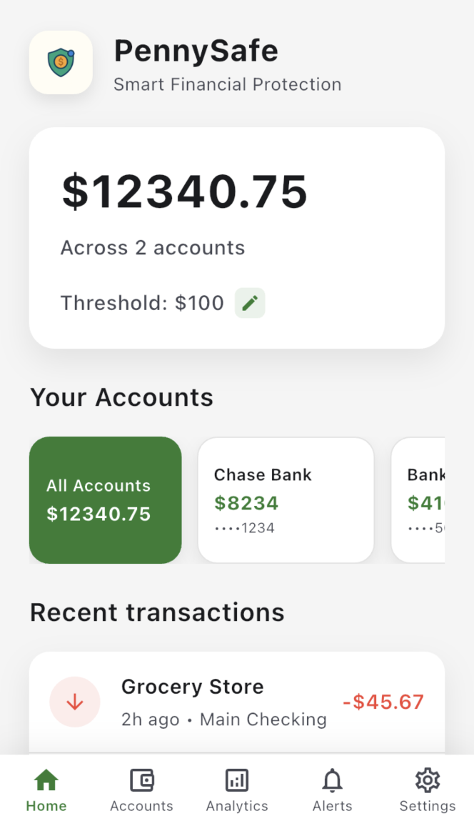 PennySafe App Screenshot
